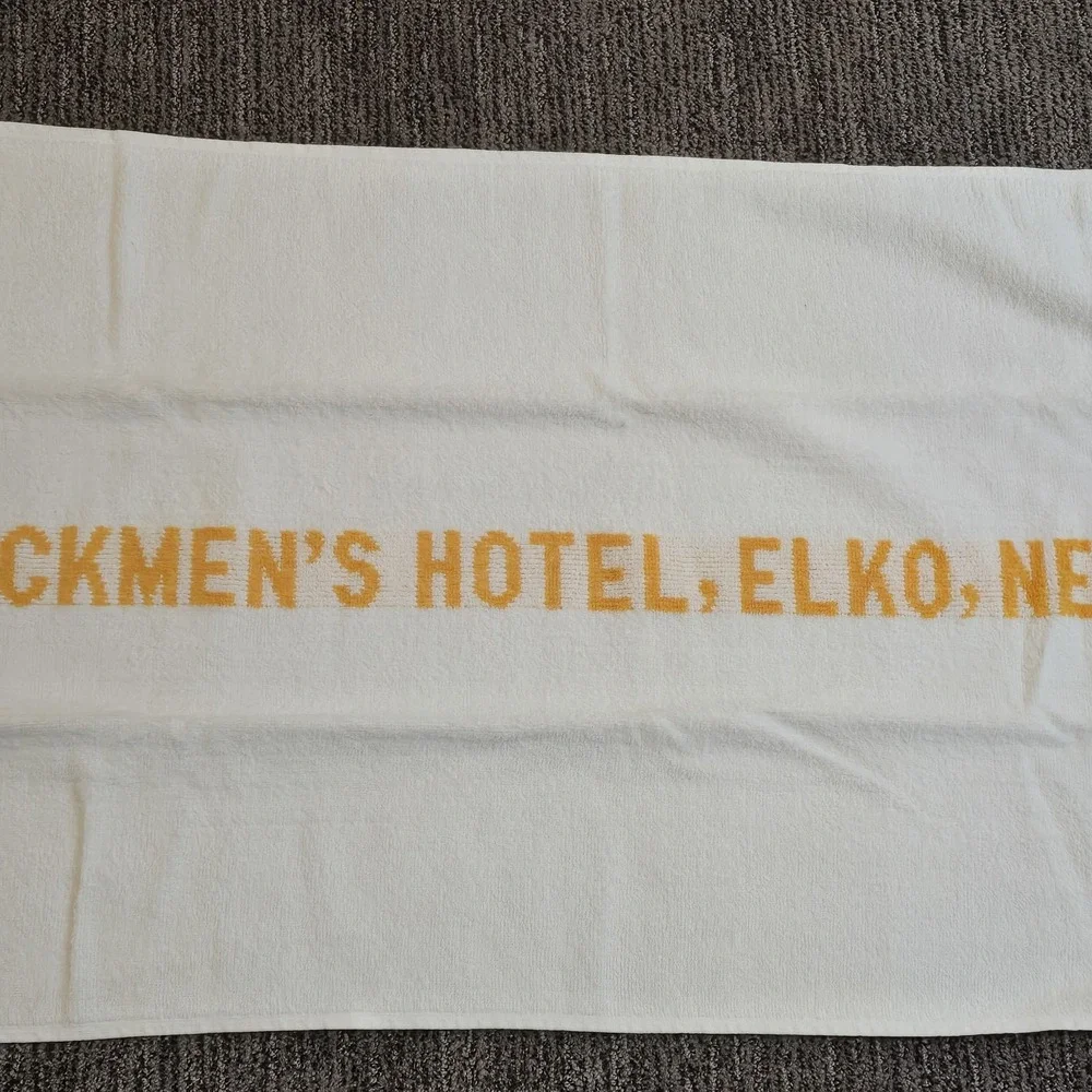 Vtg STOCKMEN'S HOTEL ELKO NEVADA '52 1952 1950s‎ Towel Bager Terry